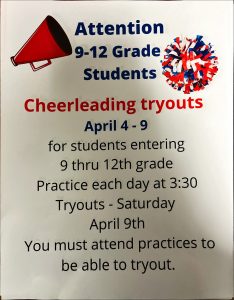 High School Cheerleading Tryouts Information