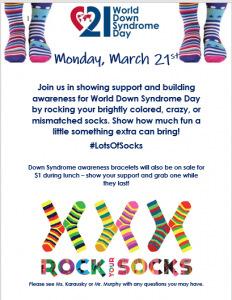 World Down Syndrome Day- Rock Your Socks: March 21, 2022