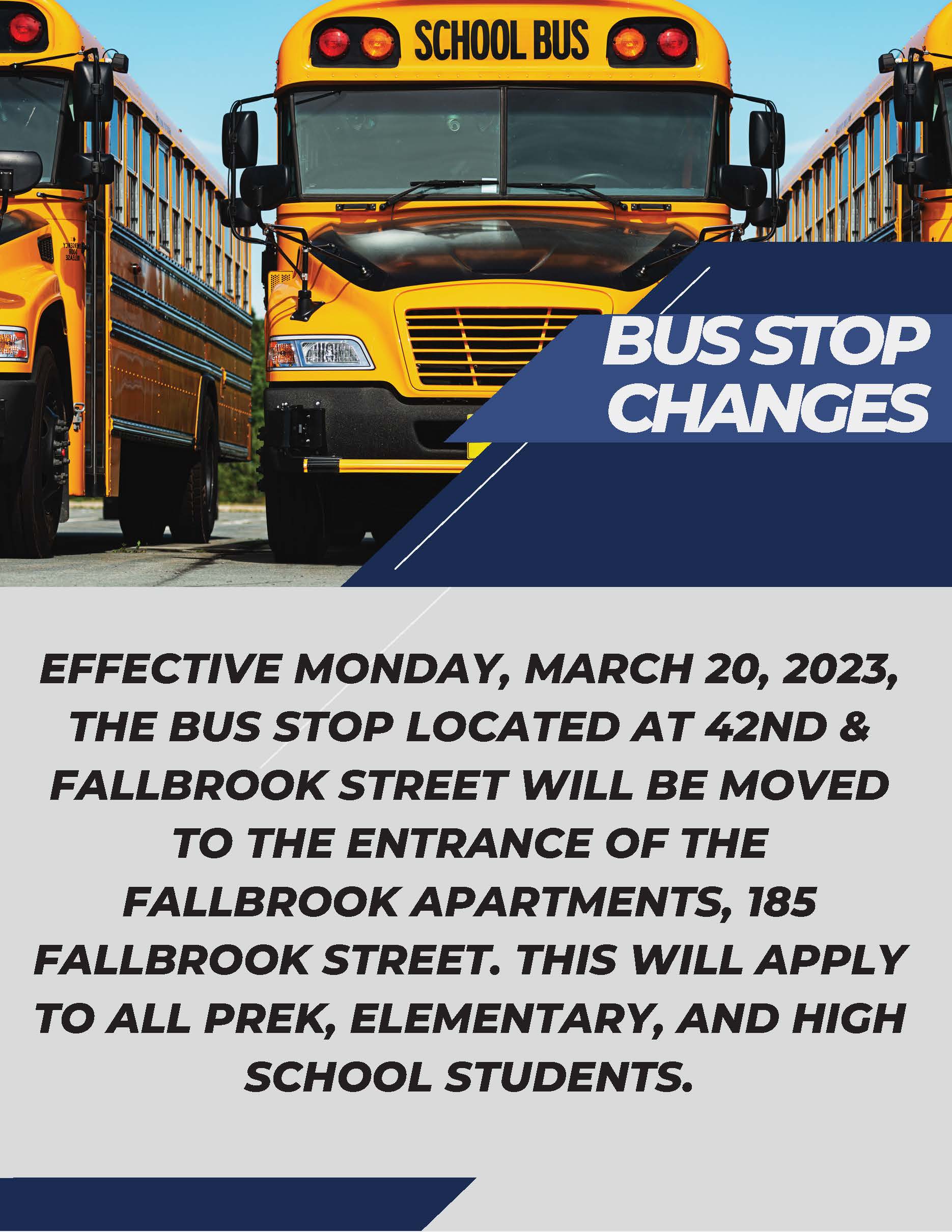 Bus Stop Changes