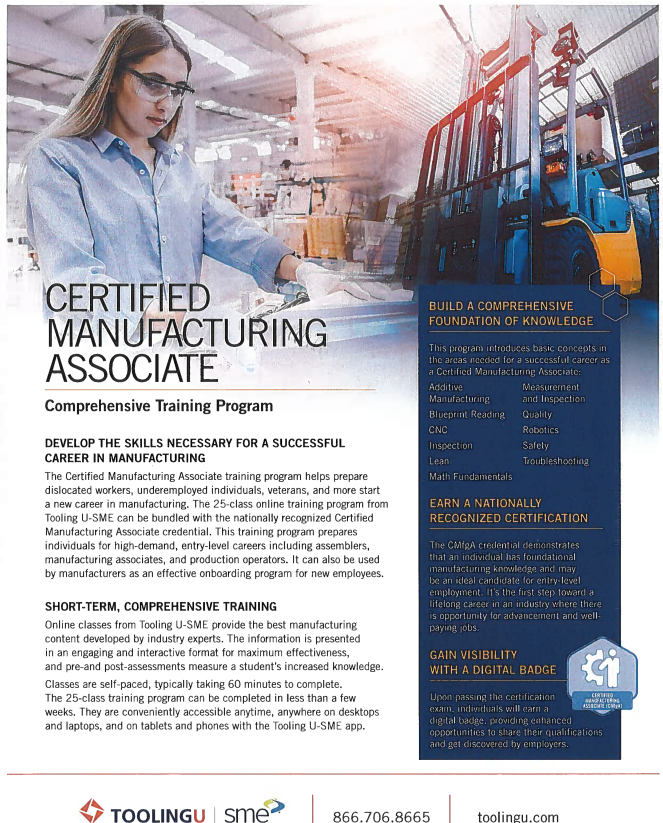 Certified Manufacturing Associate Program through Lackawanna College