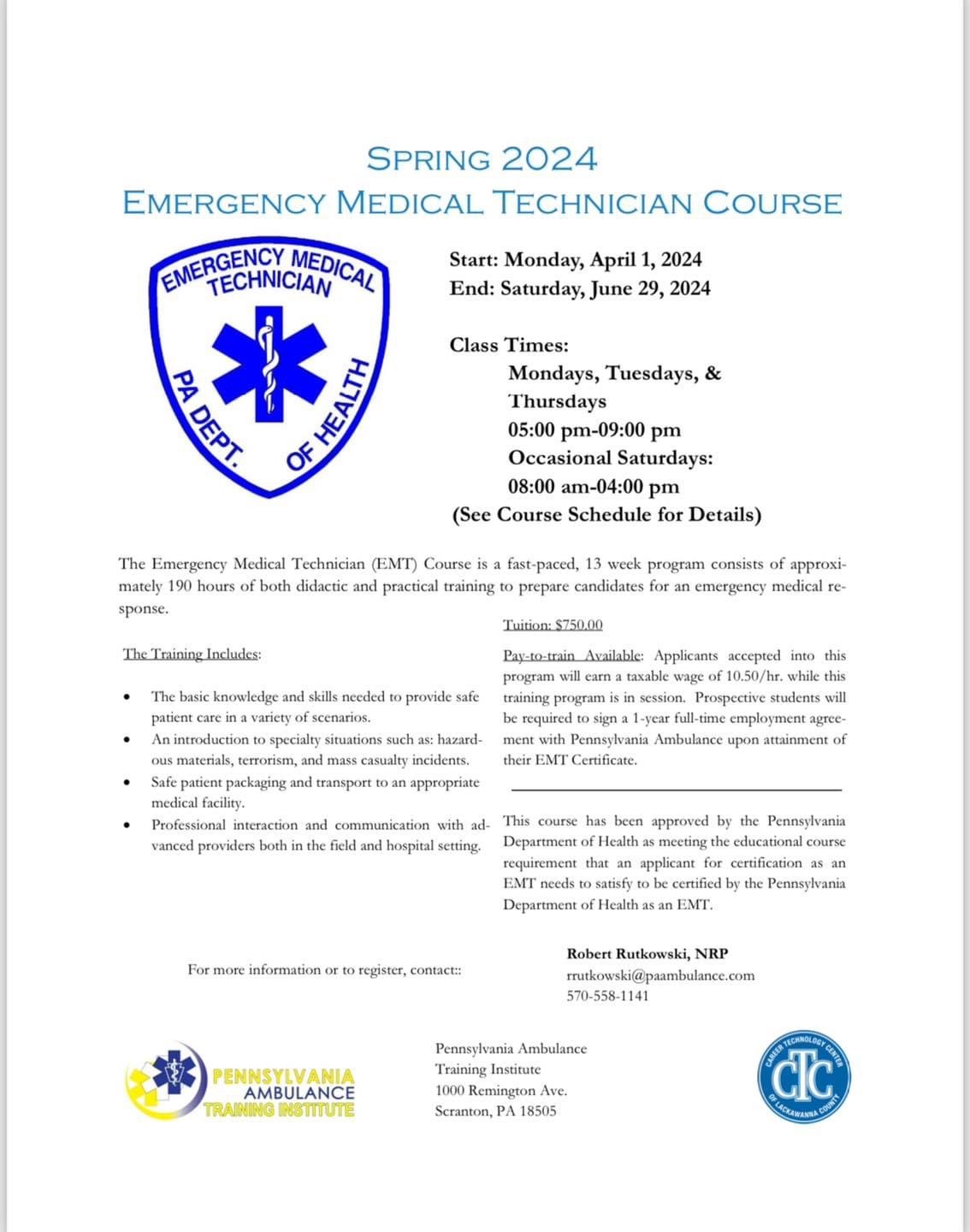 Emergency Medical Technician (EMT) Certification Course