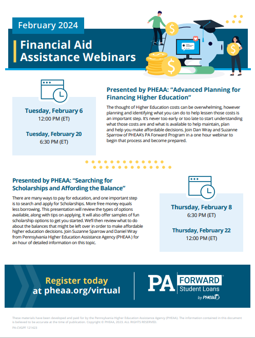 February 2024 Financial Aid Webinars