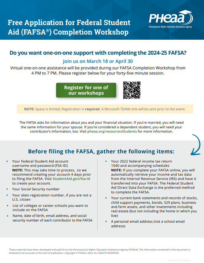 Virtual FAFSA Completion Workshop- April 30