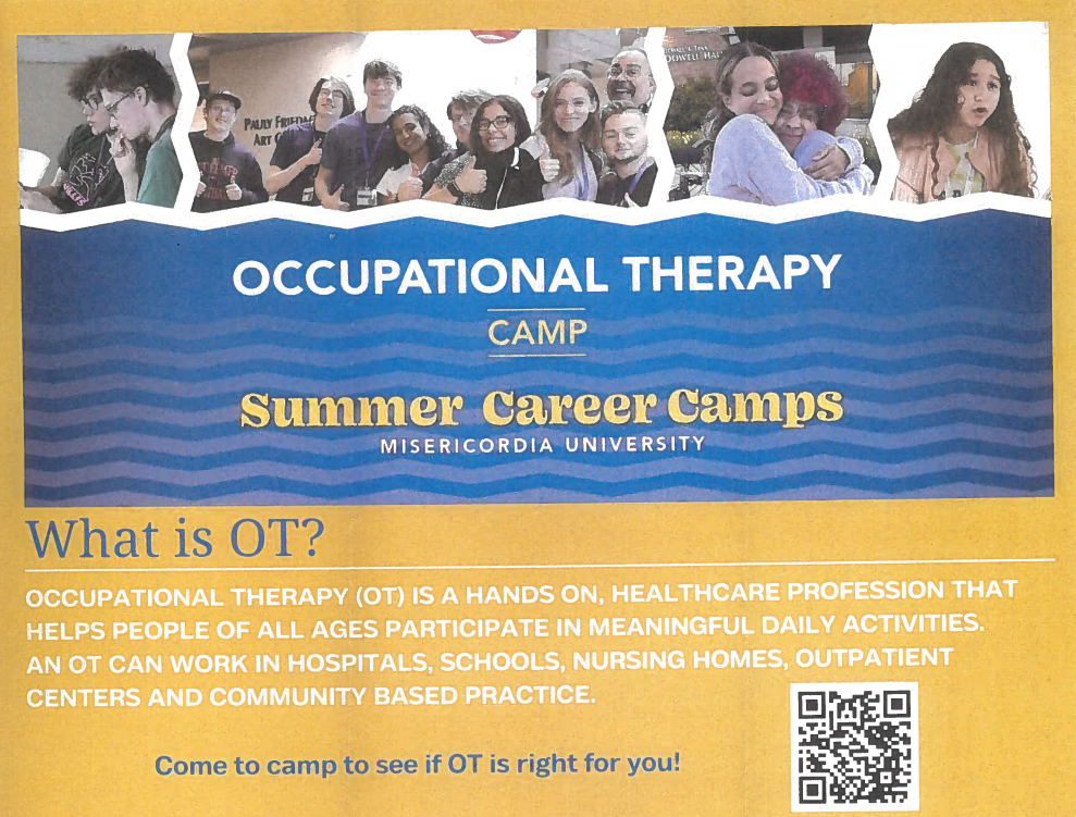 Occupational Therapist Career Camp Opportunity at Misericordia University